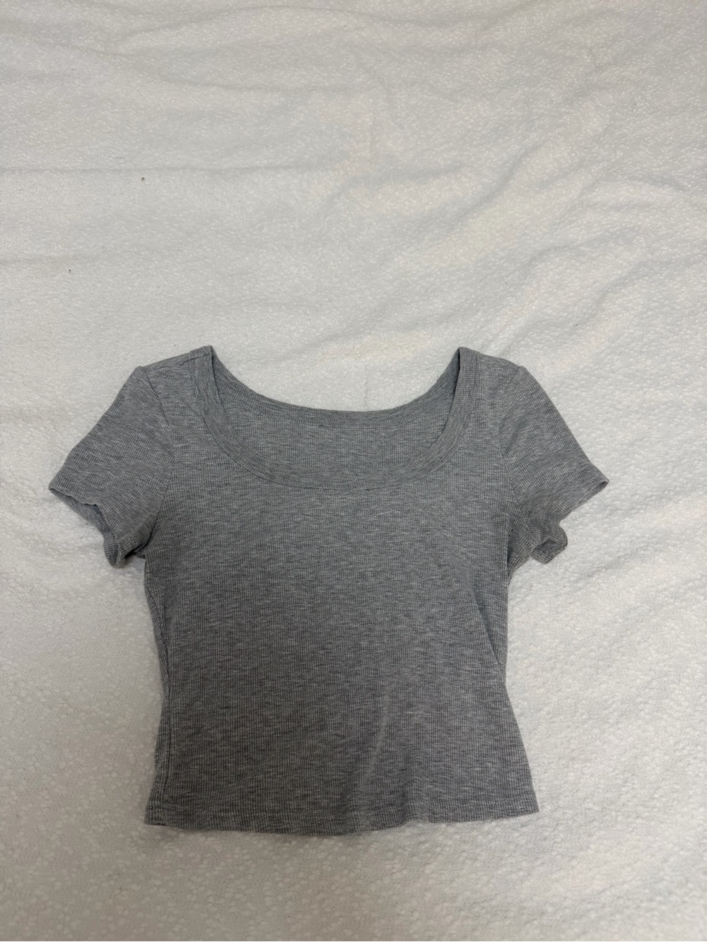 Amazon Women's Grey Scoop Neck Crop Top